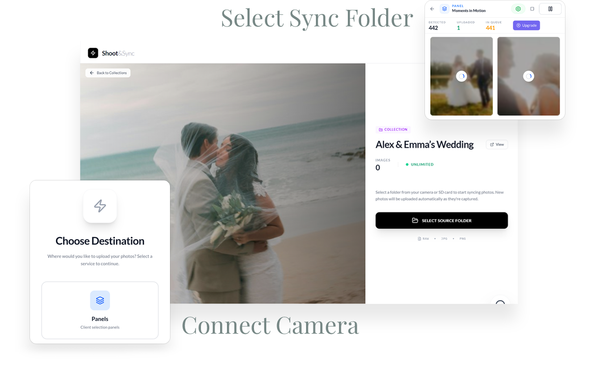 Shoot and Sync Interface